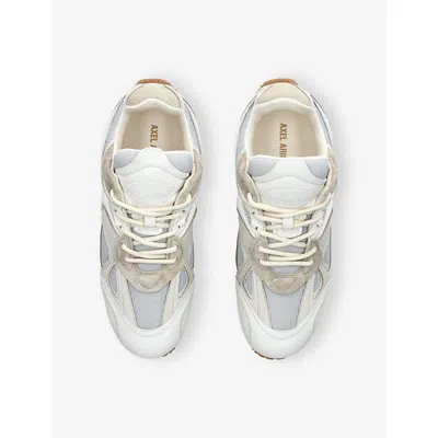 Axel Arigato Slow Runner White And Beige Sneaker With Mesh Inserts And Grooved Sole In Leather And Fabric Man In White