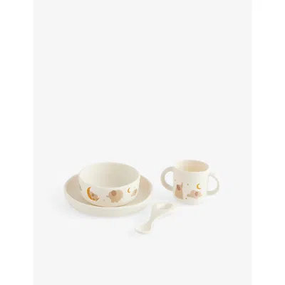 Liewood Vivi Set Of Four Elephant-print Silicone Tableware Eleph Creme De La Creme In White