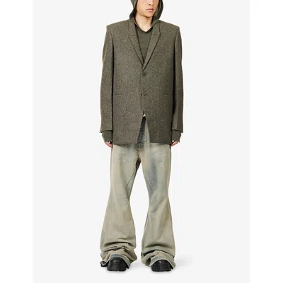 Rick Owens Mens Concordian Notched-lapel Wool Jacket Bosco In Brown