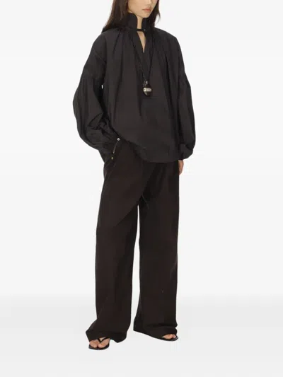 BALLOON HIGH-NECK BLOUSE