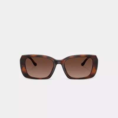 Coach Maxi Sculpted C Oversized Rectangle Sunglasses In Brown