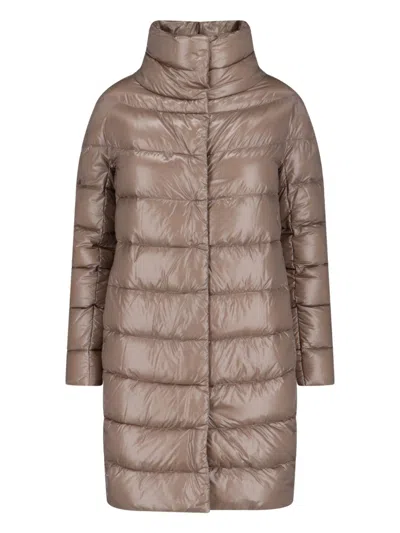 Herno Long Down Jacket Dora In Brown
