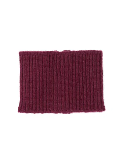 Sa Su Phi Textured Ribbed Scarf For All Seasons In Burgundy