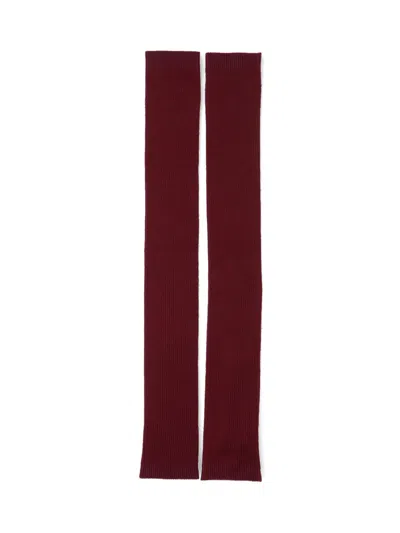 Sa Su Phi Long Ribbed Knit Gloves In Deep Burgundy Shade In Burgundy