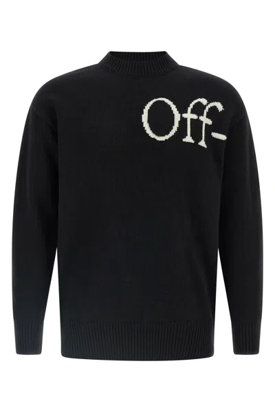 Off-white Bookish Shared Knit Crewneck In Black