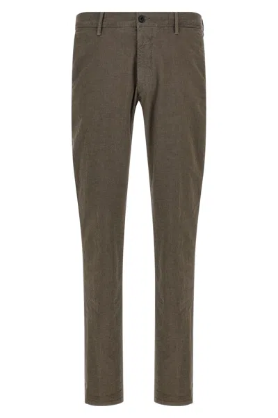 Incotex Tailored Check Trousers With Pockets And Loops In Brown
