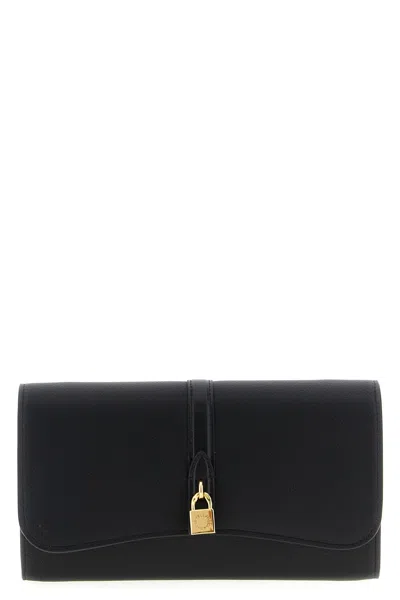 Stella Mccartney Chain Wallet Featuring Detachable Strap In Black
