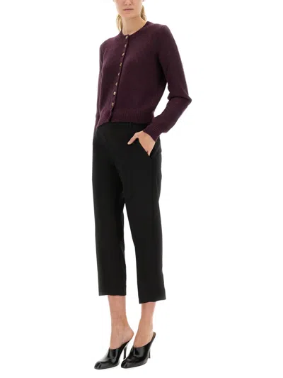 Khaite Plum Cashmere Knit Everheart Cardigan In Purple