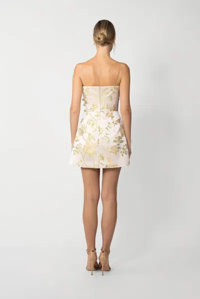 Sau Lee Mari Brocade Cocktail Dress In Neutral