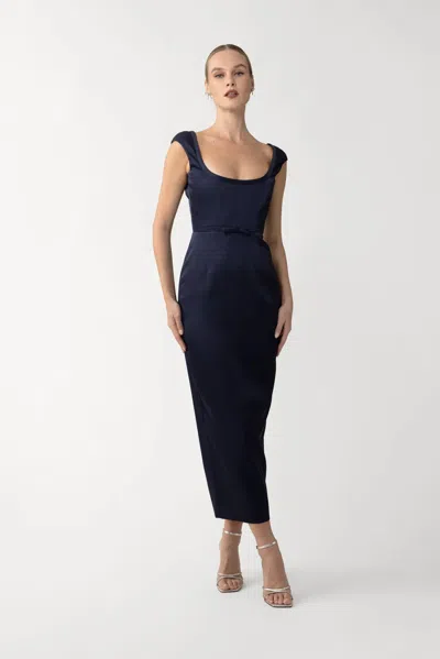 Sau Lee Meadow Midi Dress In Blue