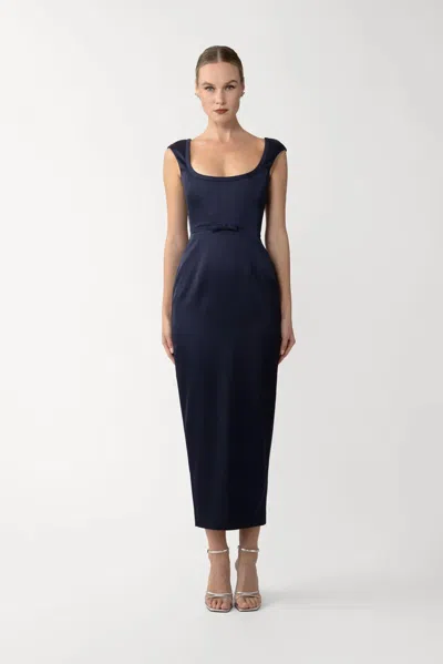 Sau Lee Meadow Midi Dress In Blue