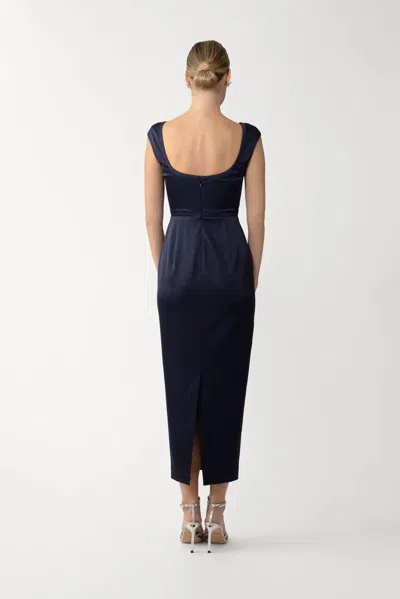 Sau Lee Meadow Midi Dress In Blue