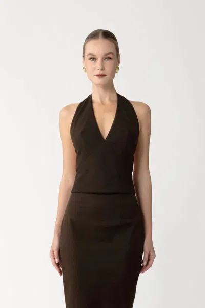 Sau Lee Nomi Suede Top In Brown