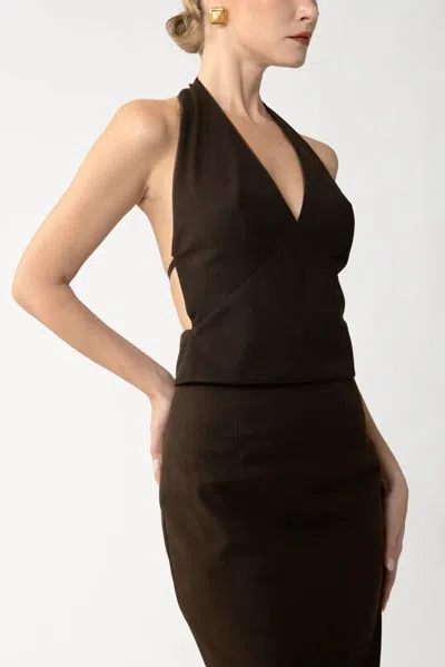 Sau Lee Nomi Suede Top In Brown