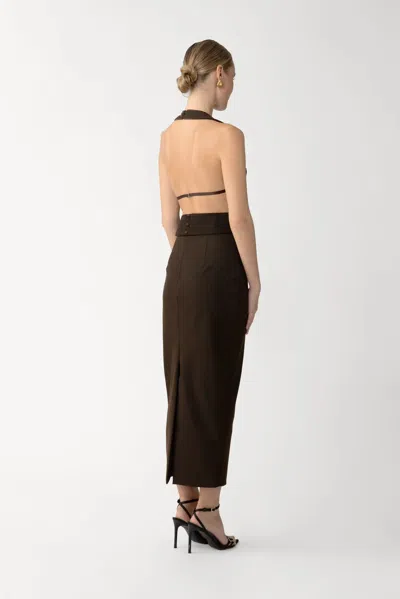Sau Lee Nomi Suede Top In Brown