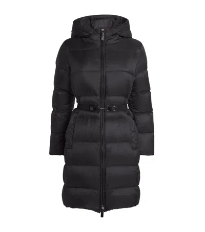 Max Mara Down Quilted Longline Jacket In Black