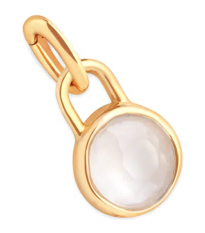 Astrid & Miyu Womens June Birthstone 18ct Yellow Gold-plated Sterling-silver And Moonstone Charm 18ctgoldplatedsil In Gold