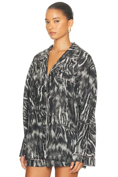 Givenchy Pyjama Shirt In Silk With Animal Print In Black