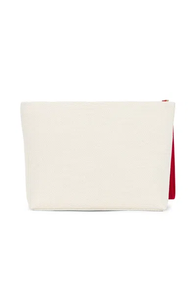 Givenchy Womens Beige Red Brand-print Cotton-blend Pouch