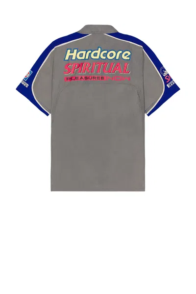 Pleasures Terror Button Up Shirt In Gray