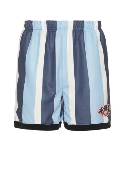 Pleasures Stripe Panelled Shorts In Blue