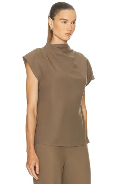 Staud Davina Asymmetric Top In Brown