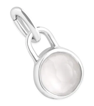 Astrid & Miyu Womens June Birthstone Rhodium-plated Sterling-silver And Moonstone Charm Rhodiumplatedsilver In Metallic