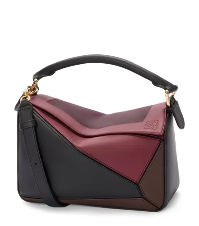 Loewe X Albers Puzzle Square Shoulder Bag In Leather In Black