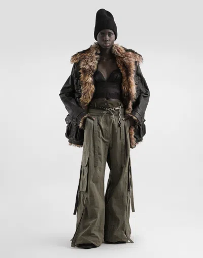 Dolce & Gabbana Waxed Faille Pants In Multi