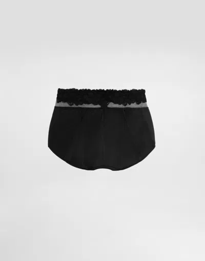 Dolce & Gabbana Tulle And Satin Briefs In Black