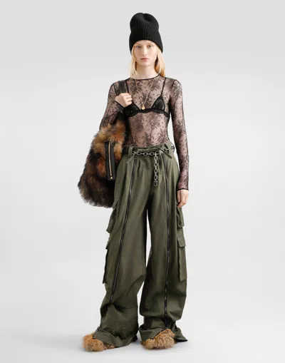 Dolce & Gabbana Lace Body In Animal Print