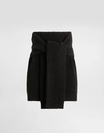 Dolce & Gabbana Virgin Wool Mini Skirt In Black