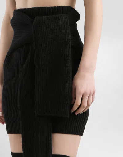 Dolce & Gabbana Virgin Wool Mini Skirt In Black