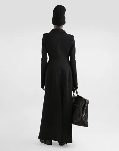 Dolce & Gabbana Double-breasted Coat In Wool In Black