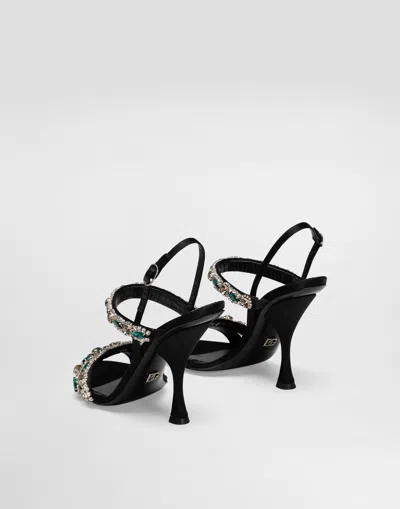 Dolce & Gabbana Crystal-embellished Sandals In Black