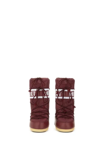 Moon Boot Logo-print Snow Boots In Burgundy