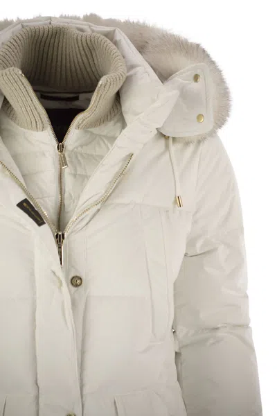 Moorer Padded And Quilted Nylon Jacket In Neutral