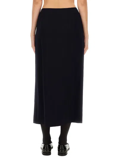 Moschino High Waist Pleated Midi Skirt Toggle In Black