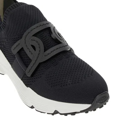 Tod's Womens Tods Sport Run 54c Calzino Logo-embellished Mesh-knit Low-top Trainers In Black