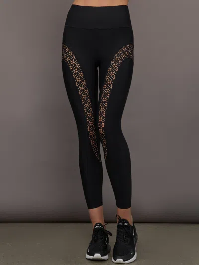 Carbon38 Laser Cut Legging In Diamond Compression In Black