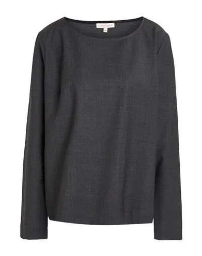 Camicettasnob Woman Top Charcoal Size 10 Wool, Polyester, Elastane In Gray