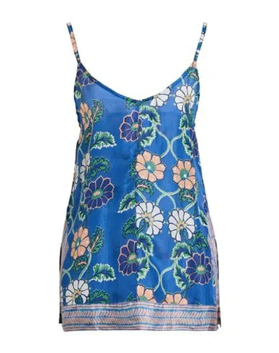 Hannah Woman Top Navy Size 2 Silk In Blue