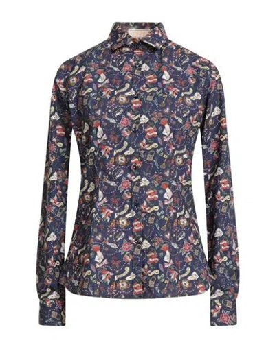 Alexingh Woman Shirt Blue Size 8 Cotton In Purple