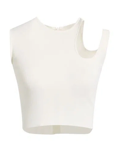 Mugler Woman Top Ivory Size Xs Viscose, Polyamide In White