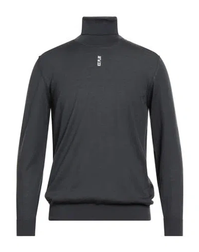 Ice Play Man Turtleneck Charcoal Size 3xl Virgin Wool In Gray