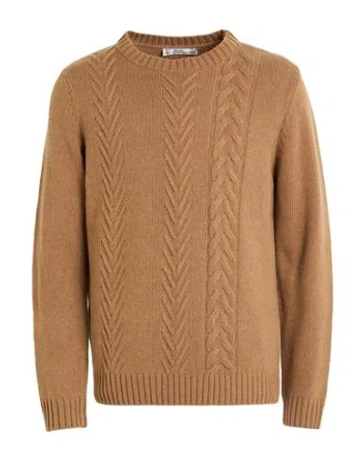Grey Daniele Alessandrini Man Sweater Camel Size 38 Wool, Polyamide In Brown