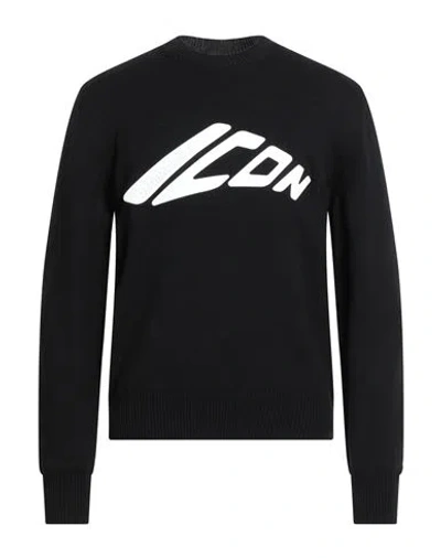 Dsquared2 Icon Man Sweater Black Size L Virgin Wool In Black