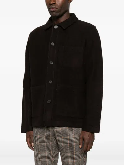 Universal Works Button-down Patch-pocket Jacket In Black