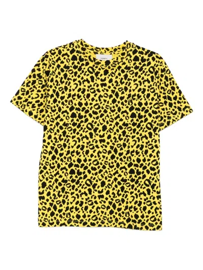 Coperni Leopard-print Boxy T-shirt In Yellow