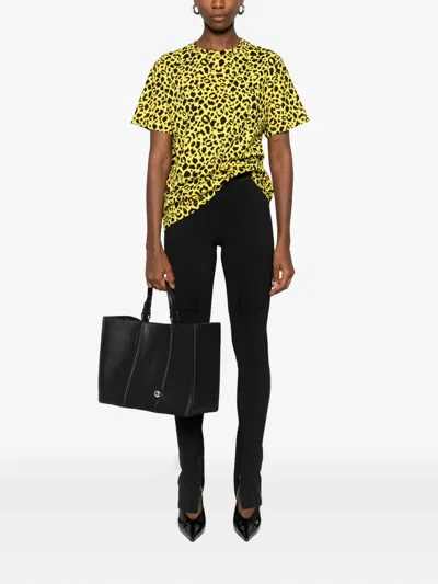 Coperni Leopard-print Boxy T-shirt In Yellow